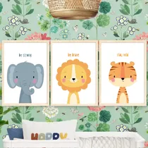 Comprar Set X3 Cuadros Completos Infantiles Animalitos Selva 30x40 