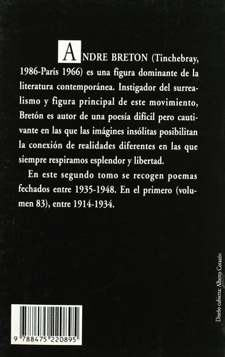 Poemas Ii Breton, De Breton, André. Editorial Visor, Tapa Blanda En Español, 1900