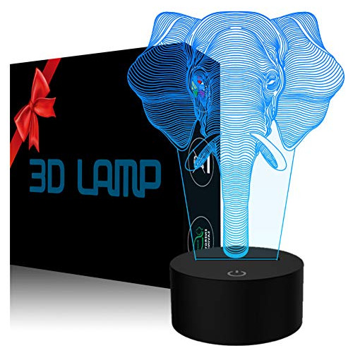 Lámpara Ilusión 3d Elefante Led - Regalo Día Del Padre - 