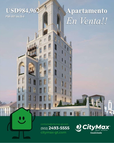 En Venta Apartamento Con Terraza En Zona 16 Cayala