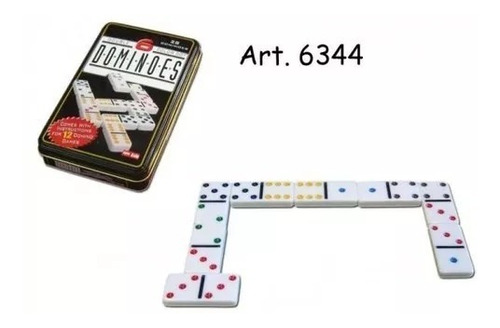 Imagen 2 de 8 de Juebil Domino Double Colour Dot28 Juego De Mesa Playking