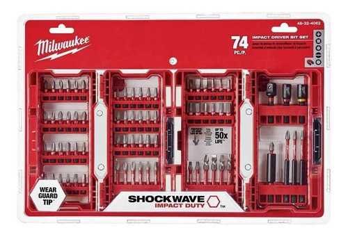 Kit Puntas P/ Taladro Atornillador Milwaukee 48-32-4062 74pc