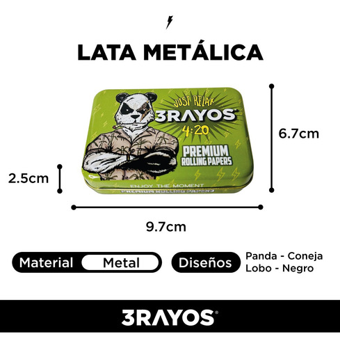 Kit Armador De Cigarrillo + Sedas Y Tips X 100 + Lata 3rayos Panda