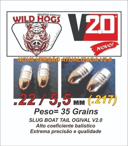 Imagem 1 de 1 de Chumbo Slug 5,5mm 35 Grains Para Cano Sms 500 Unidades