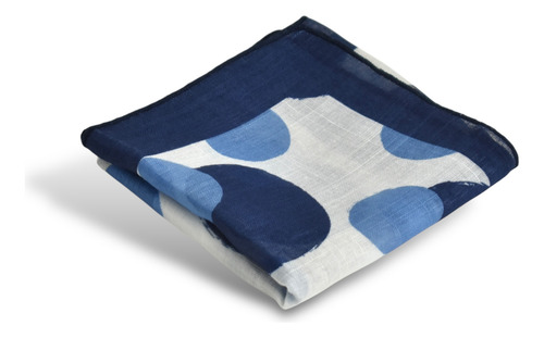 Pañuelo De Algodón, Para Mujer, Dama, Premium Azul Lunares U