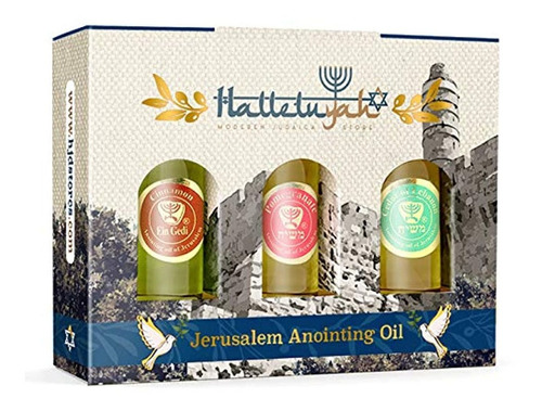 Aceite De Unción De Israel-juego De 3 Unciones De Aceite