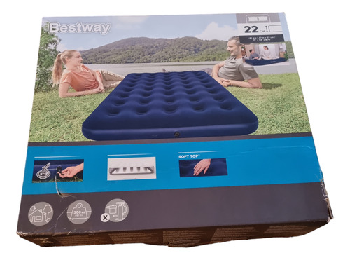 Colchon Inflable Bestway 2 Plazas 1,91x1,37x22cm Azul