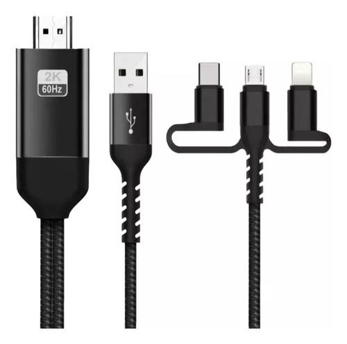 Cable Hdmi Para Micro Tipo C iPhone 3en1 