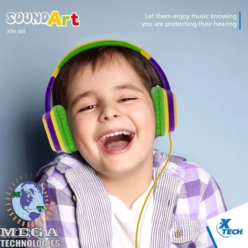 Auriculares Infantiles Sound Art Amarillo Y Azul