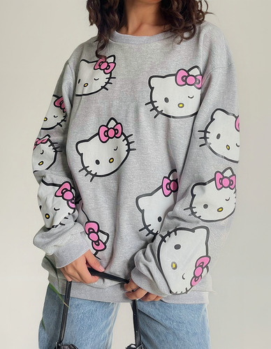 Maxibuzo Buzo Oversize Frizado Estampado Personajes Kitty