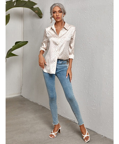 Blusa De Moda Holgada Con Botones Para Mujer