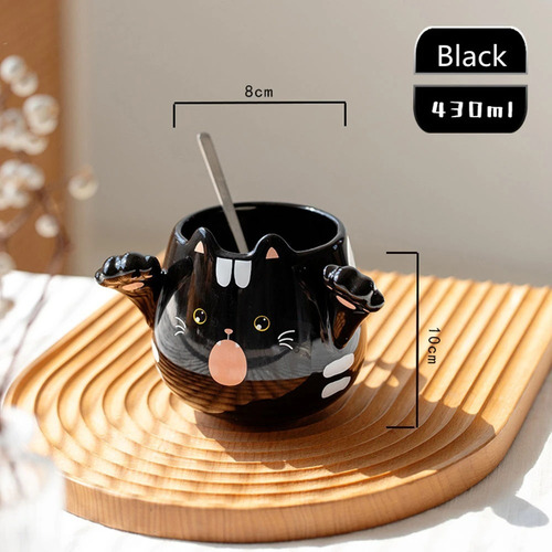Imagen 2 de 5 de Taza Gatito Con Orejitas Y Garritas