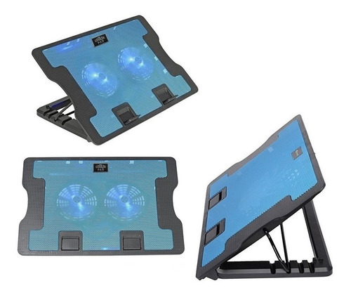 Base Reclinable Cooler Pad 2 Cooler 140m Led Azul Notebook 