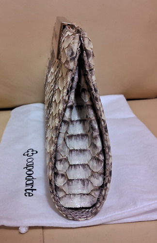 Bolsa Clutch Python/pyton/phiton/piton Cobra Legítimo Nude Python Ouro