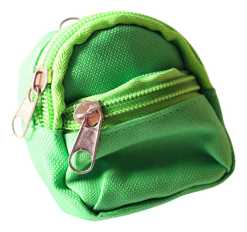 Mini Bolso De Muñeca Mochila Con Cremallera Verde