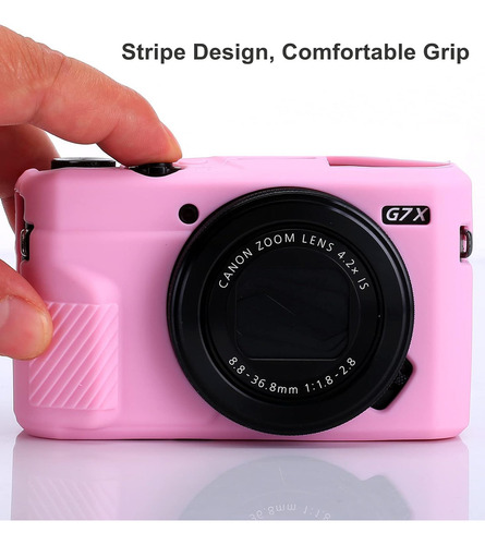 Funda Para Canon Powershot G7x Mark Iii Silicona Rosa Suave