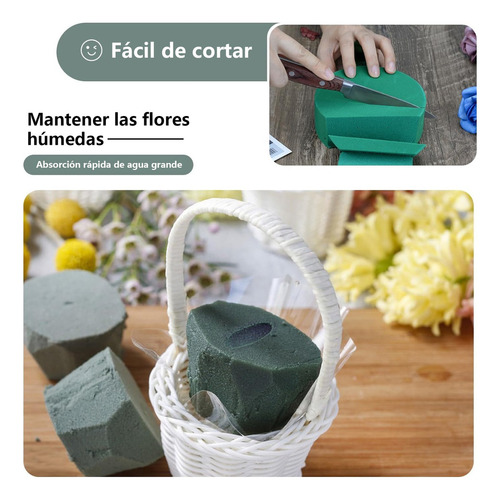 10 Pcs Bloque Espuma Floral Base Circular + 250 Pcs Tallos