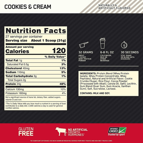 Imagen 2 de 3 de Proteína Gold Standard 100% Whey Protein 1.8lbs - Cookies