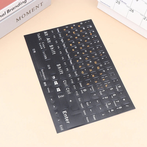Pegatinas De Teclado Ruso De Tamaño Completo Con Letras Del