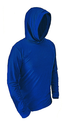 Playera Manga Larga Calada Stretch Bicolor Delgada Con Gorro
