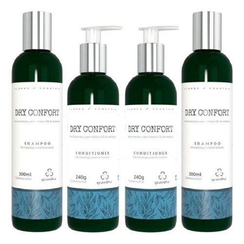  Grandha Dry Confort Shampoo + Condicionador Combo Com 4 Item