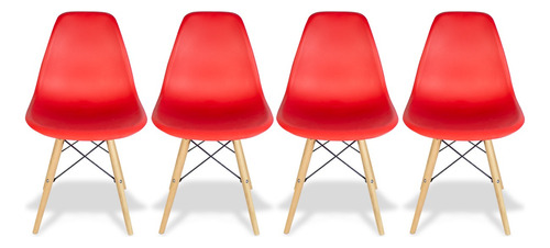 Set De 4 Sillas Eames Modernas Multicolor Original Bellair