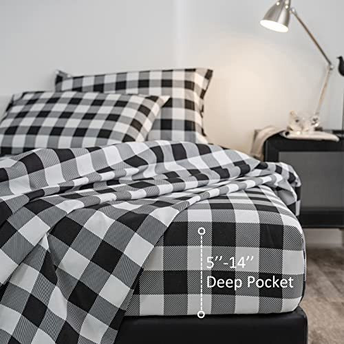 Juego Sábanas Onlimet Queen Size - 4 Piezas, Negro Y Blanco