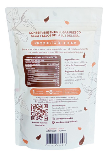 Monk Fruit 100% Puro En Polvo 50g