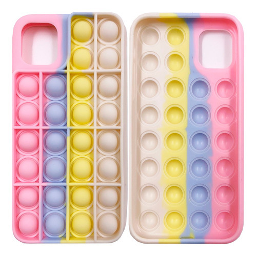 Funda de silicona para juguetes Nc New Case Premium POP IT TOYS con diseño 11promax (2 rosa/lila) para Apple 7 8 x 11 12 max plus pro de 1 unidad