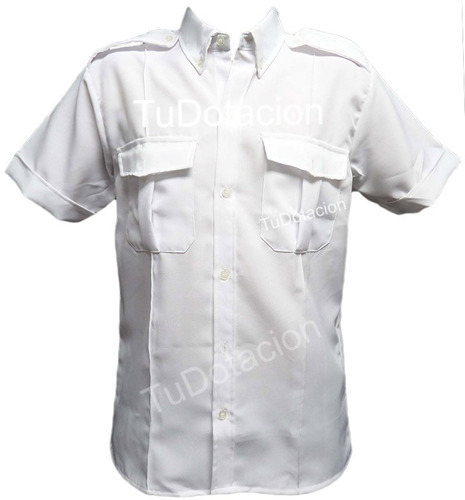 Camisa Blanca Manga Corta Para Vigilante / Seguridad Talla S