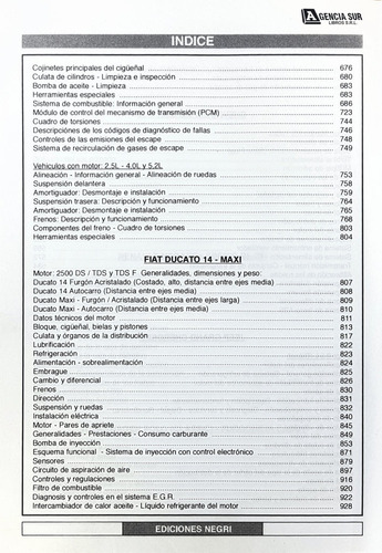Manual Y Guía Automotor Diesel, Especificación Y Despiece