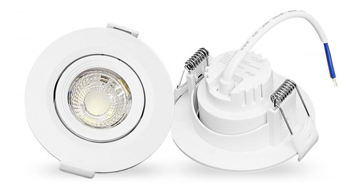 Kit 5 Peças Spot Redondo Embutir Super Led 3w Neutro