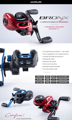 Carretilha Maruri Bronx 8000 8-rolamentos 6.5 Drag 7.1.1