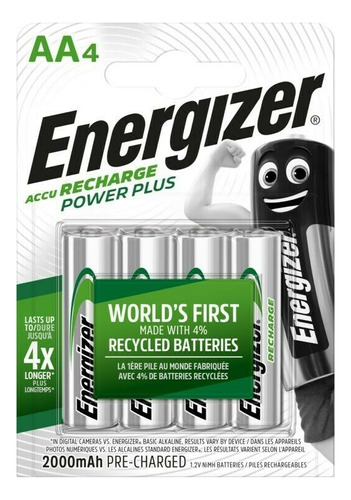 4 Pilas Energizer Aa Recargable 2000 Mah 