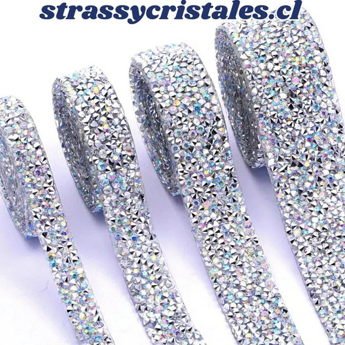 Cinta Hotfix Strass Cristales Para Pegar Termoadherente 3cm