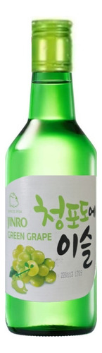 Bebida coreana Soju Jinro sabor uva verde 360ml  