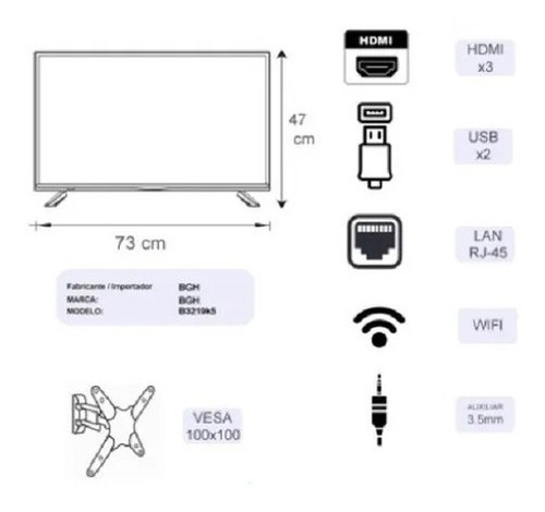 Smart Tv Bgh 32 Hd B3219k5 Wifi Netflix Youtube Digiya