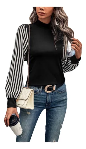 Blusa manga larga de rayas hotsell