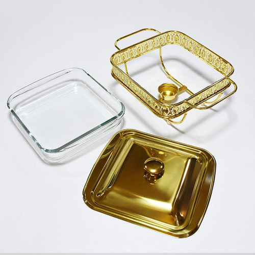 Bandeja Para Servir Platos De Frotamiento, Juego De Oro