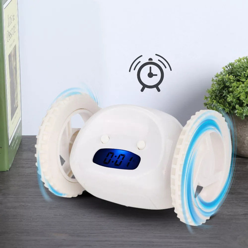 Despertador Bonito Com Rodas Grandes, Display Eletrônico A