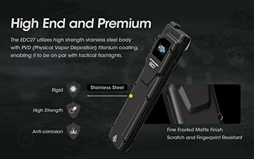 Linterna Led Nitecore Edc27 3000 Lm Usb Recargable, Delgada