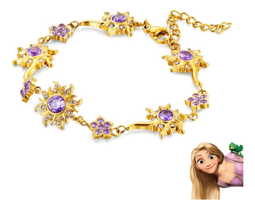 Pulsera Rapunzel De Plata Y Oro Mujer Kyra Gold Color Dorado Diámetro 16 cm Largo 21 cm