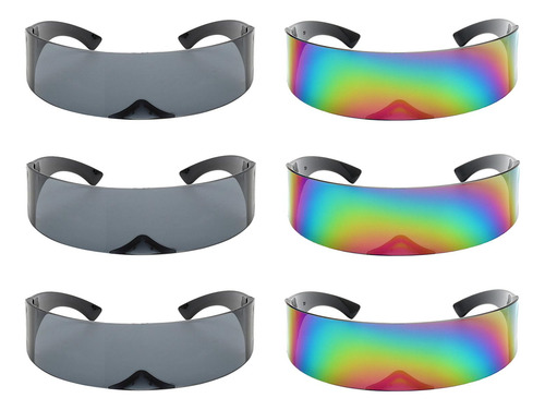 6 Piezas De Gafas De Sol Futuristas A La Moda Para Hombre Y