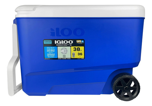 Caixa Térmica 36l Wheelie Cool 38 Qt Azul Importada Igloo