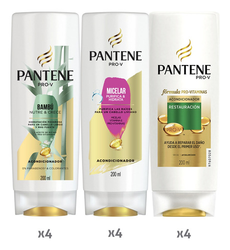 Imagen 1 de 4 de Pack 12 Bálsamo Panten Surtido 200 Ml