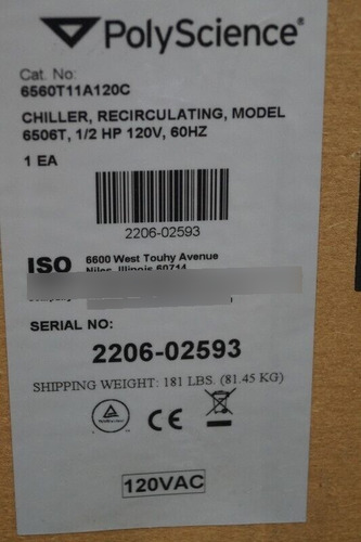 Nib New Polyscience 6506t Air Cooled Recirculating Chill Bbs