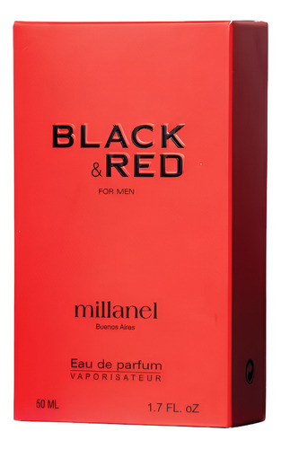 Perfume Black & Red For Men Eau De Parfum Masculino Millanel Volumen De La Unidad 50 Ml