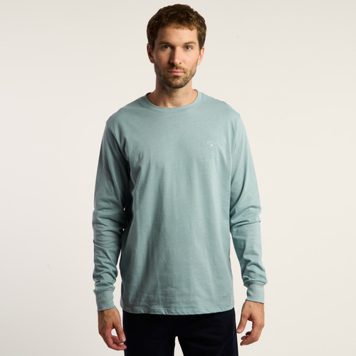 Remera Hombre Kevingston Lisa Manga Larga Celeste