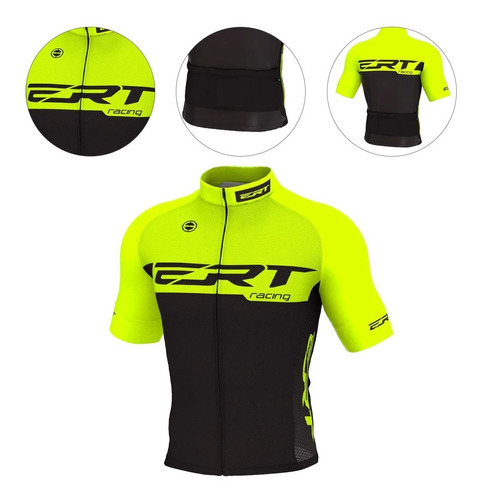 Camisa Ert Elite Racing Amarela E Preta Ciclismo 19 Bike