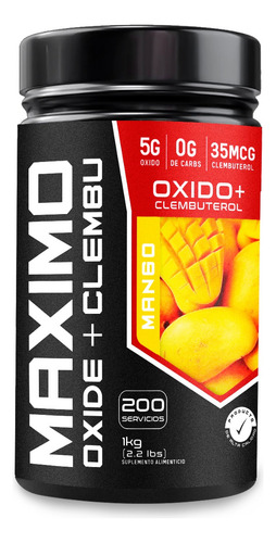 Óxido + Clembu Maximo Protein 1kg Pre Entreno 200 Servs Mango